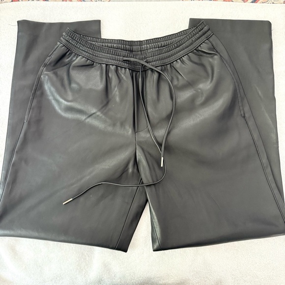 MANGO Leather-Effect Elastic Waist Trousers Pants Size S - Picture 4 of 13